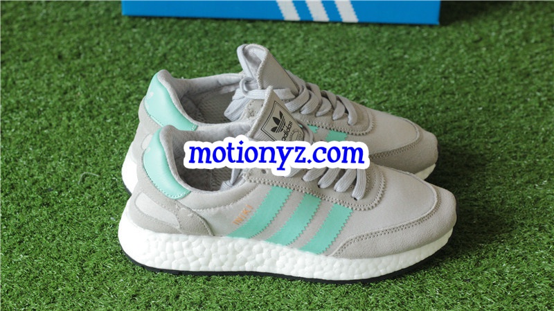 Real Boost Adidas Iniki Runner Green Grey BB2747